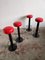 Mid-Century Bar Stools in Red Vinyl, 1960s, Set of 2, Image 10