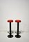 Mid-Century Bar Stools in Red Vinyl, 1960s, Set of 2, Image 2