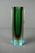 Green & Yellow Sommerso Murano Glass Block Vase by Mandruzzato, Image 3