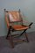 Chaise d'Appoint Vintage en Cuir et Bois 1