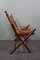 Vintage Leder & Holz Beistellstuhl 3