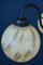 Lampe à Suspension Art Déco avec Globes en Verre Opalin Marbré 5