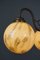 Lampe à Suspension Art Déco avec Globes en Verre Opalin Marbré 4