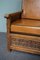 Sheep Leather Armchair with Carved Wood 6