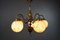 Art Deco Pendant Lamp with Marbled Opaline Glass Globes 7