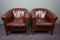 Sheep Leather Club Armchairs, Set of 2 1