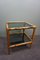 Rattan Side Table with Smoked Glass Panes 1