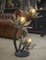 Floor or Table Lamp in Bronze with 3 Large Open Flowers 4