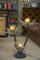 Floor or Table Lamp in Bronze with 3 Large Open Flowers 12