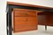 Vintage Schreibtisch aus Holz & Messing, 1960er 3