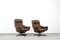 Mid-Century Modern Scandinavian Brown Leather Swivel Chairs from Göte Möbler, 1960s, Set of 2 1