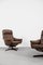 Mid-Century Modern Scandinavian Brown Leather Swivel Chairs from Göte Möbler, 1960s, Set of 2 3