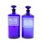 Early 20th Century French Cobalt Blue Apothecary Bottles, Set of 2 1