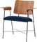 Mid-Century Italian Bentwood Teak & Blue Velvet Armchair, 1950s 1