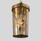 Vintage Glass and Brass Engraved Lantern, 1960s 1