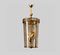 Vintage Glass and Brass Engraved Lantern, 1960s 2