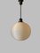 Hanging Single Pendant Lamp with Spherical Lampshade, 1960s 1