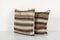 Vintage Turkish Black Striped Tribal Anatolian Cushion Covers, Set of 2, Image 3