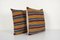 Turkish Striped Organic Wool Outdoor Cushion Covers, Set of 2 3