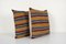 Turkish Striped Organic Wool Outdoor Cushion Covers, Set of 2, Image 3