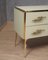 Mid-Century Cream Color Glass and Brass Commode, 1980 7