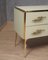 Mid-Century Cream Color Glass and Brass Commode, 1980, Image 7