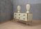 Mid-Century Cream Color Glass and Brass Commode, 1980 10
