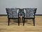 Italian Wood and Animal Fabric Armchairs, 1940s, Set of 2 5