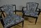 Italian Wood and Animal Fabric Armchairs, 1940s, Set of 2, Image 3