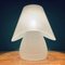 White Glass Mushroom Table Lamp, Italy, 1980s, Image 1