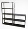 2-Section Black Lacquered & Brass Open Étagère Shelving Display by Pierre Vandel, 1970s, Set of 2 1