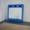 Italian 3-Light Dressing Room Mirror with Blue Glass Shelf by Metalvetro, 1970s 10