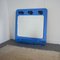Italian 3-Light Dressing Room Mirror with Blue Glass Shelf by Metalvetro, 1970s 9