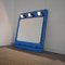 Italian 3-Light Dressing Room Mirror with Blue Glass Shelf by Metalvetro, 1970s 6