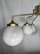 Large Mid-Century Brass and Milk Glass Ceiling Lamp from Reggiani, Italy, 1970s, Image 12