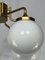Large Mid-Century Brass and Milk Glass Ceiling Lamp from Reggiani, Italy, 1970s, Image 6