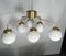 Large Mid-Century Brass and Milk Glass Ceiling Lamp from Reggiani, Italy, 1970s, Image 17