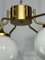 Large Mid-Century Brass and Milk Glass Ceiling Lamp from Reggiani, Italy, 1970s 7