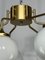 Large Mid-Century Brass and Milk Glass Ceiling Lamp from Reggiani, Italy, 1970s, Image 7