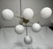 Large Mid-Century Brass and Milk Glass Ceiling Lamp from Reggiani, Italy, 1970s, Image 19
