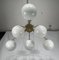 Large Mid-Century Brass and Milk Glass Ceiling Lamp from Reggiani, Italy, 1970s 15