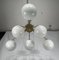 Large Mid-Century Brass and Milk Glass Ceiling Lamp from Reggiani, Italy, 1970s, Image 15
