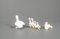 Weiße Enten aus Porzellan, 1970er, 3er Set 5