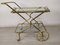 Goldener Vintage Messing & Glas Servierwagen 1