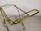 Goldener Vintage Messing & Glas Servierwagen 16