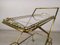 Vintage Golden Brass & Glass Trolley, Image 9