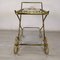 Goldener Vintage Messing & Glas Servierwagen 6