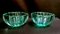 Art Deco Green Molded Glass Bowls by Pierre Davesn, Set of 2 14