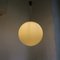 Lampada da soffitto grande in ottone con sfere plissettate, anni '50, Immagine 5