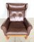Swedish Brown Leather Lounge Chair, Image 2